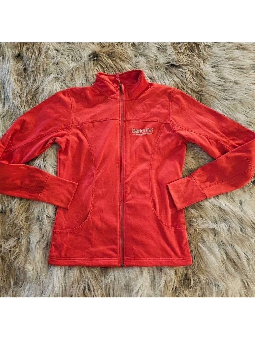 Bark Thins Bright Pink Zip Up Sweatshirt Large